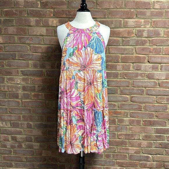 Mlle Gabrielle Women’s Floral Halter Dress Size XL NEW - Picture 2 of 6